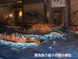 勇魚漁の様子の展示模型